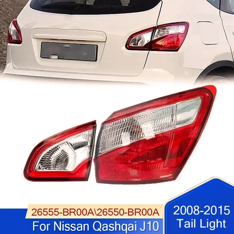 Pair Outer Car Rear Tail Light Turn Signal Light For Nissan Qashqai J10 2008-2015 Fog Lamp Brake Lights 26555-BR00A  26550-BR00A