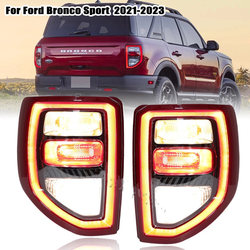 Pair Tail Light for Ford Bronco Sport 2021-2023 Rear Light Brake Turn Signal Driving Reversing Lamp M1PZ-13404-A M1PZ-13405A