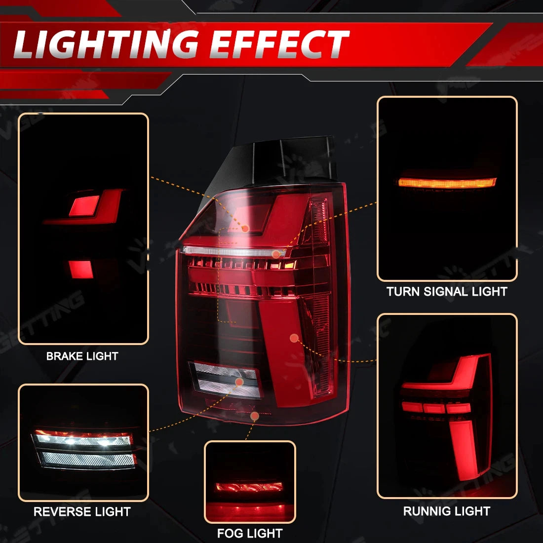 LED Tail Light For VW T6 Multivan Transporter 2015-2019 Dynamic Turn Signal Rear Fog Brake Reverse Tail Lamp 7LA945207 7LA94520