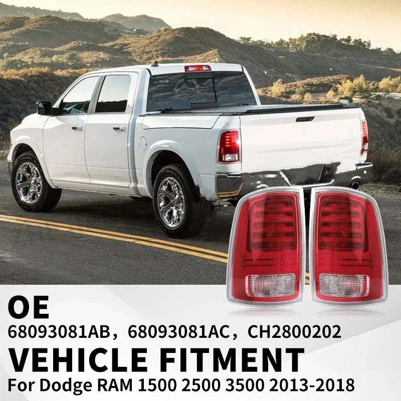 Pair Car Rear LED Tail Light For Dodge Ram 1500 2500 3500 2013-2018 Turn Signal Lights Stop Brake Lamp 68093079AC 68093078AC