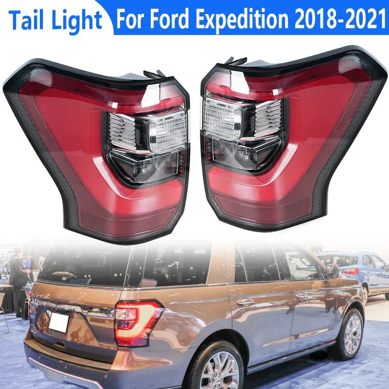Pair Car LED Tail Lights For Ford Expedition 2018 2019 2020 2021 Rear Signal Lamp Warning Brake Light JL1Z-13404-H JL1Z-13405-H