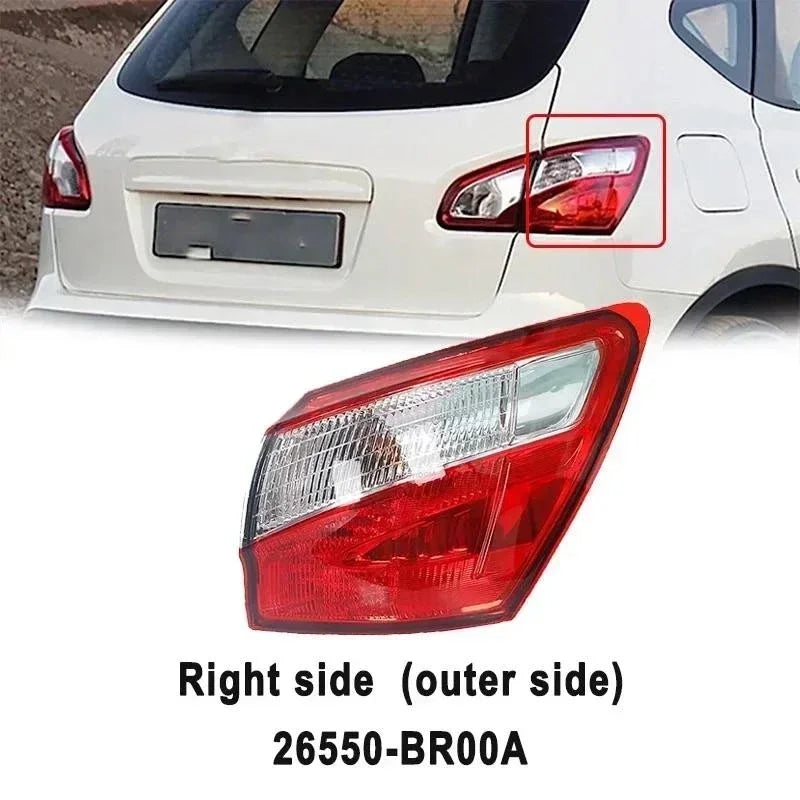 Pair Outer Car Rear Tail Light Turn Signal Light For Nissan Qashqai J10 2008-2015 Fog Lamp Brake Lights 26555-BR00A  26550-BR00A