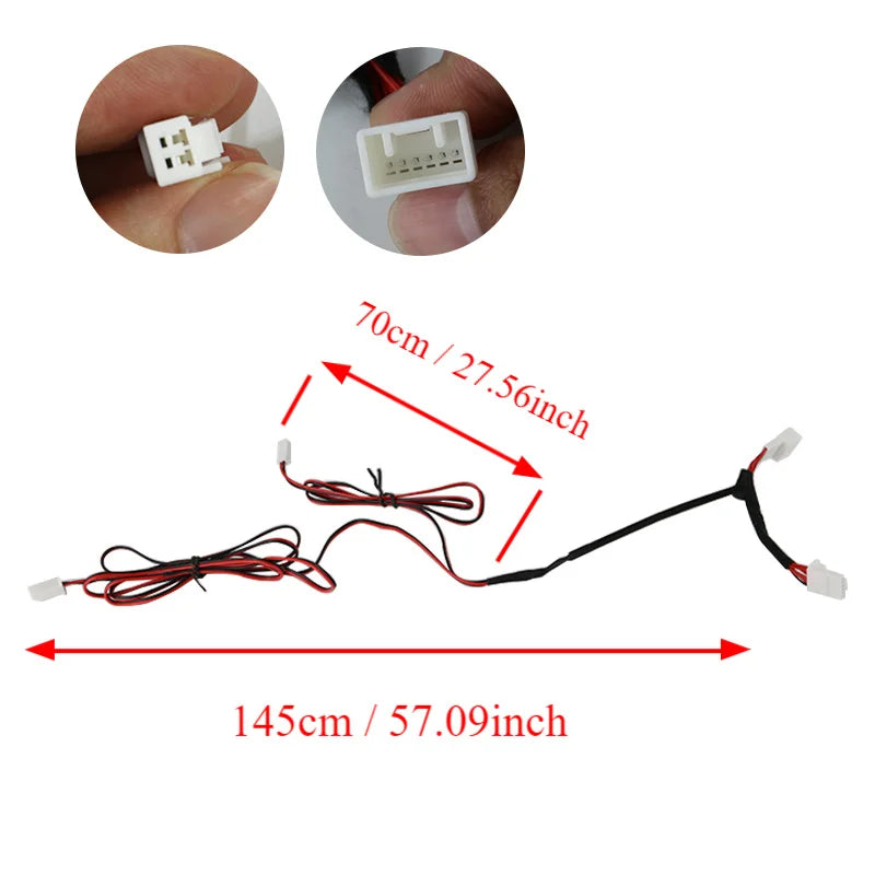 Interior Light Wire Cable For Toyota Mazda Subaru Yaris Camry Corolla Cross Decorative Foot Light Illuminator Connector